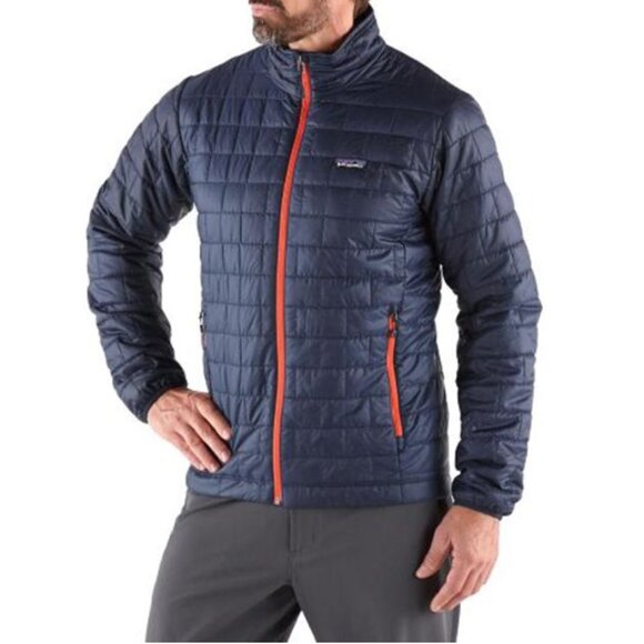 Patagonia Men's Nano Puff Jacket in Navy and Red Trim | XXL - Picture 1 of 6